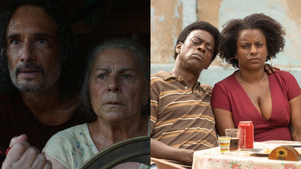Rodrigo Santoro e Denise Weinberg em O Último Azul e Seu Jorge e Shirley Cruz em A Melhor Mãe do Mundo, filmes que concorreram no Festival de Cinema de Guadalajara (Fotos: Reprodução)