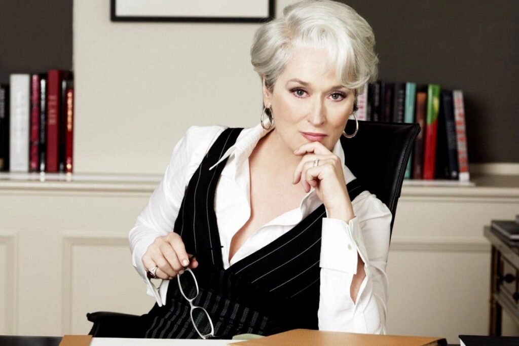 Meryl Streep como Miranda Priestly em O Diabo Veste Prada (Foto: Reprodução)
