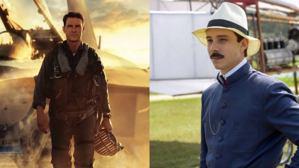 Filmes para o Dia do Aviador - Top Gun: Maverick e Santos Dumont (Fotos: Reprodução)