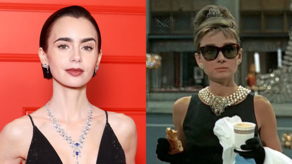 Lily Collins e Audrey Hepburn (Fotos: Reprodução)